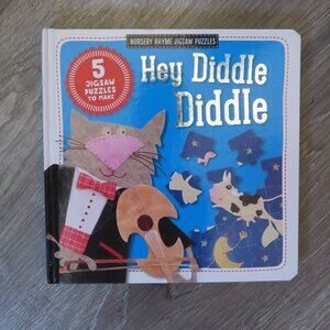 Hey Diddle Diddle Nursery Rhyme Jigsaw Book 3+ Years EUC (K498)